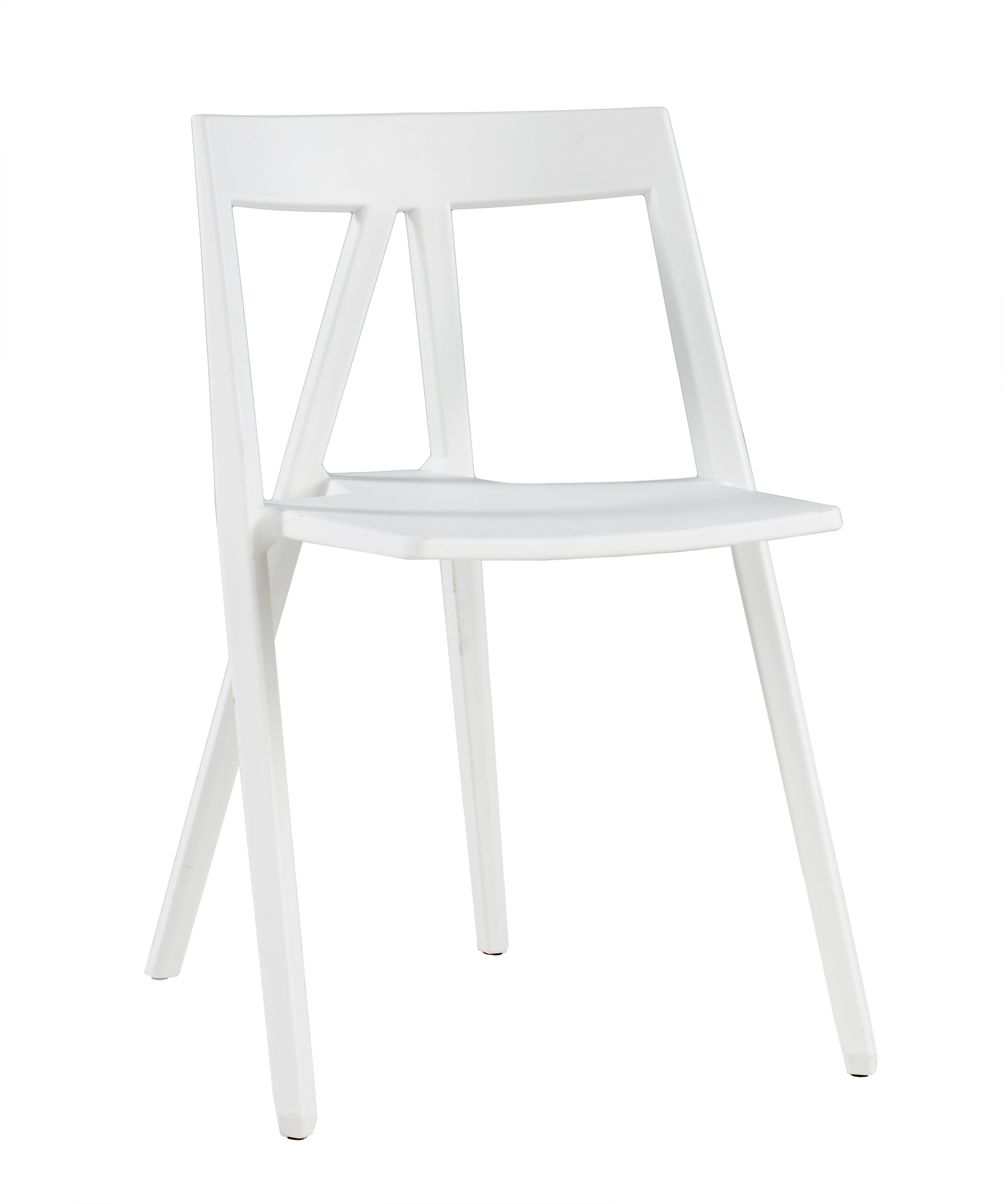  Set Of 4 Commerical Seating Products Rpp Wh Milan Armless White Chairs By CSP 