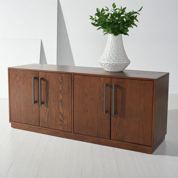  Safavieh Mallory 4 Door Media Stand - Dark Brown 