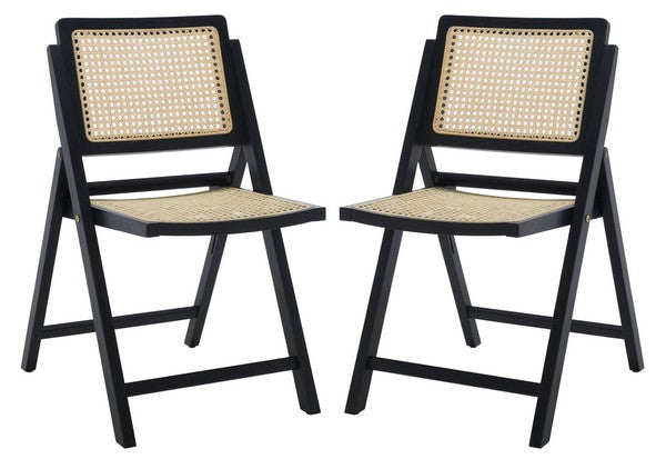  Safavieh Desiree Cane Folding Dining Ch Set Of 2 - Black 