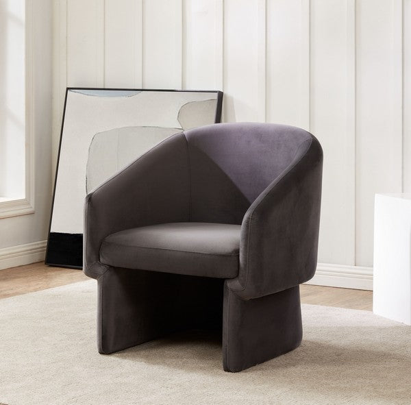  Safavieh Susie Barrel Back Accent Chair - Dark Gray 