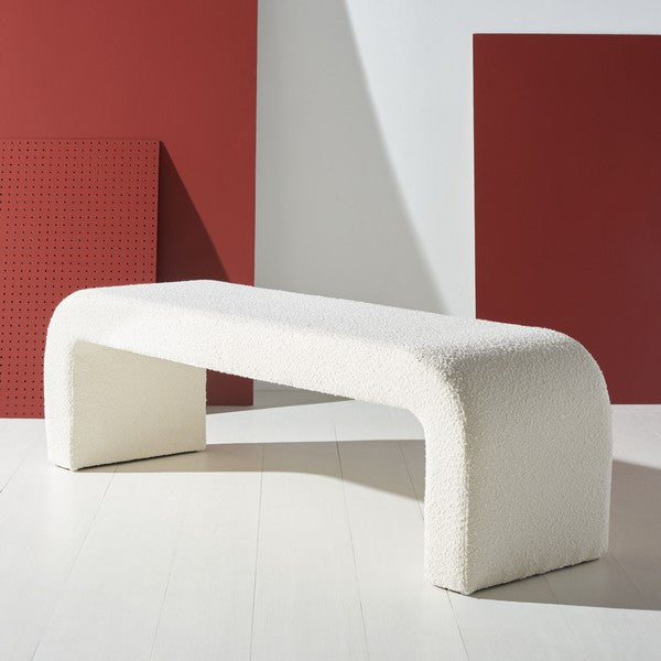  Safavieh Caralynn Upholstered Bench - Ivory 