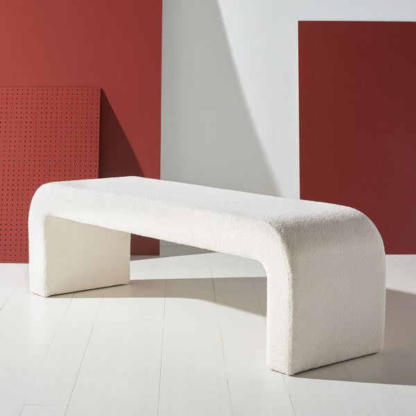  Safavieh Caralynn Upholstered Bench - White 