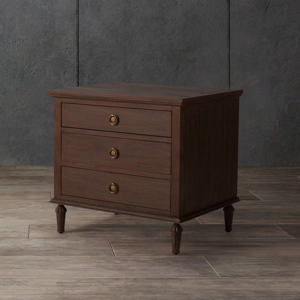  Safavieh Lisabet 3 Drawer Wd Nightstand - Brown 