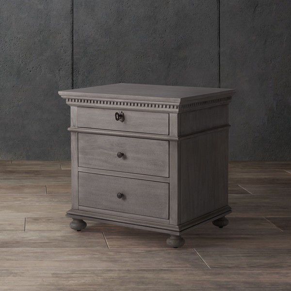  Safavieh Allisyn 3 Drawer Wd Nightstand - Light Gray 