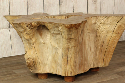 cypress slab coffee table