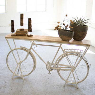 Kalalou Repurposed Bicycle Display Shelf - White