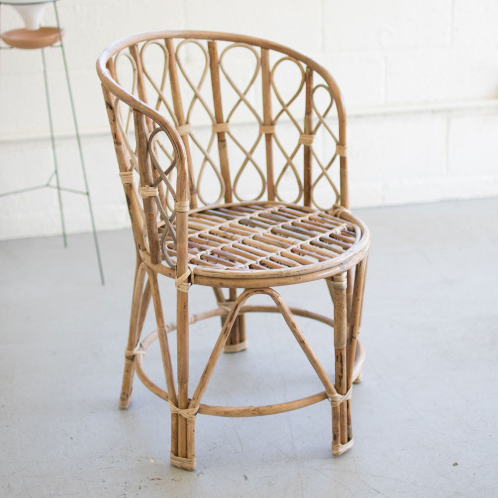 kalalou barrel shaped bamboo chair