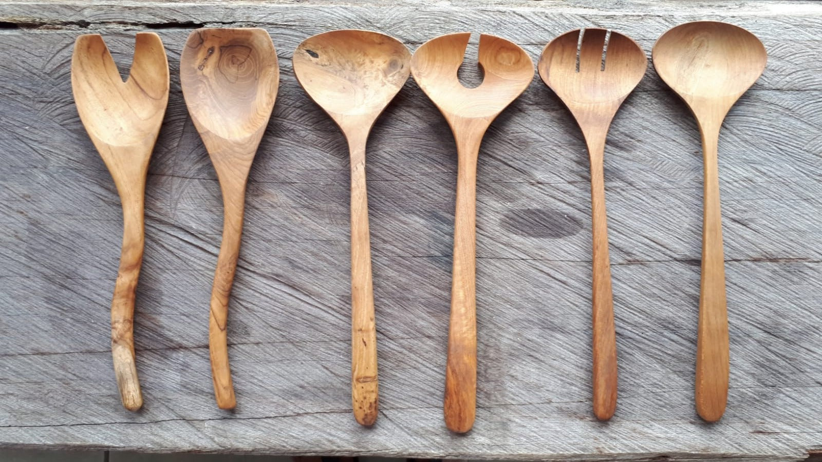  Sakura Teak Serving Spoon Collection : Set of 6 AL364 