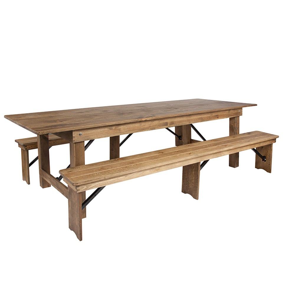 Flash Furniture Hercules Series 9 X 40 Antique Rustic Folding Farm   XA FARM 6 GG 