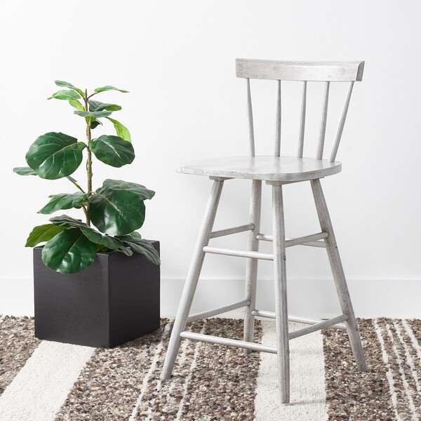  Safavieh Tally Wood Counter Stool - Gray 