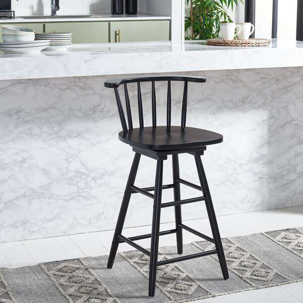  Safavieh Ray Swivel Counter Stool - Black 