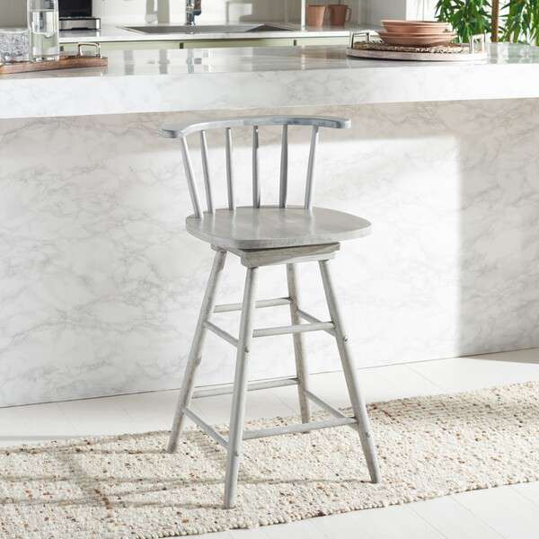  Safavieh Ray Swivel Counter Stool - Gray 