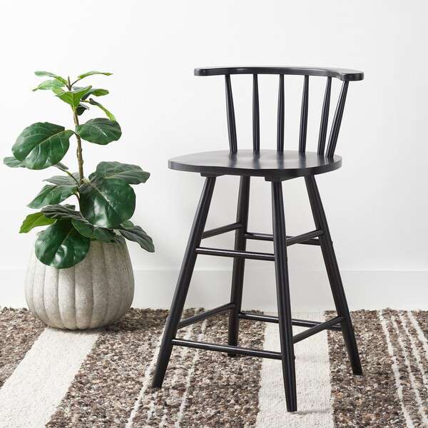  Safavieh Jay Wood Counter Stool - Black 