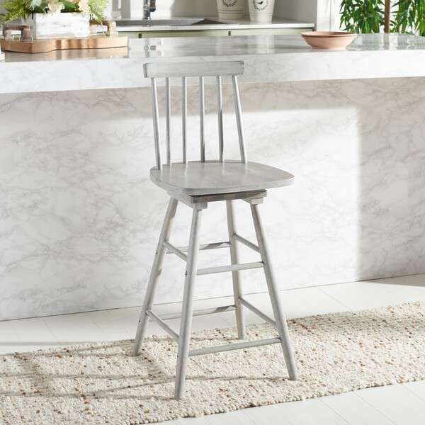  Safavieh Quai Swivel Counter Stool - Gray 