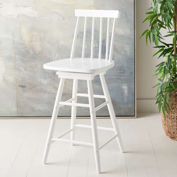  Safavieh Quai Swivel Counter Stool - White 