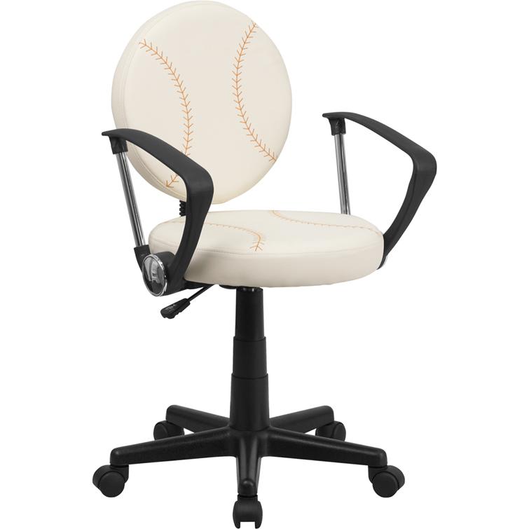  Baseball Swivel Task Office Chair With Arms By Flash Furniture 