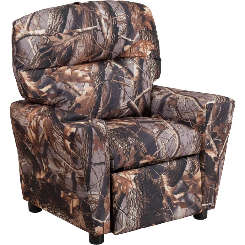  Contemporary Camouflaged Fabric Kids Recliner With Cup Holder By Flash Furniture 