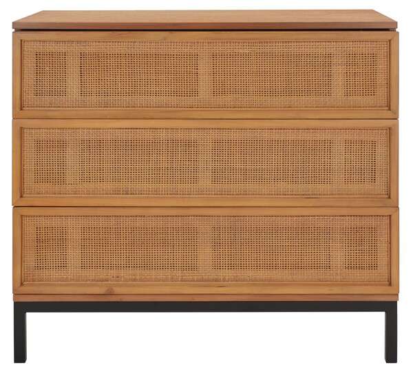  Safavieh Zadie 3 Drawer Rattan Chest - Natural With Natural Rattan 