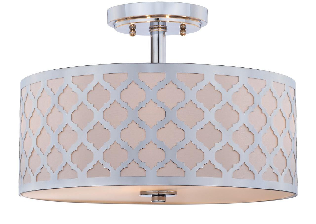  Safavieh Kora Quatrefoil 3 Light 15-Inch Dia Chrome Flush Mount - Chrome 