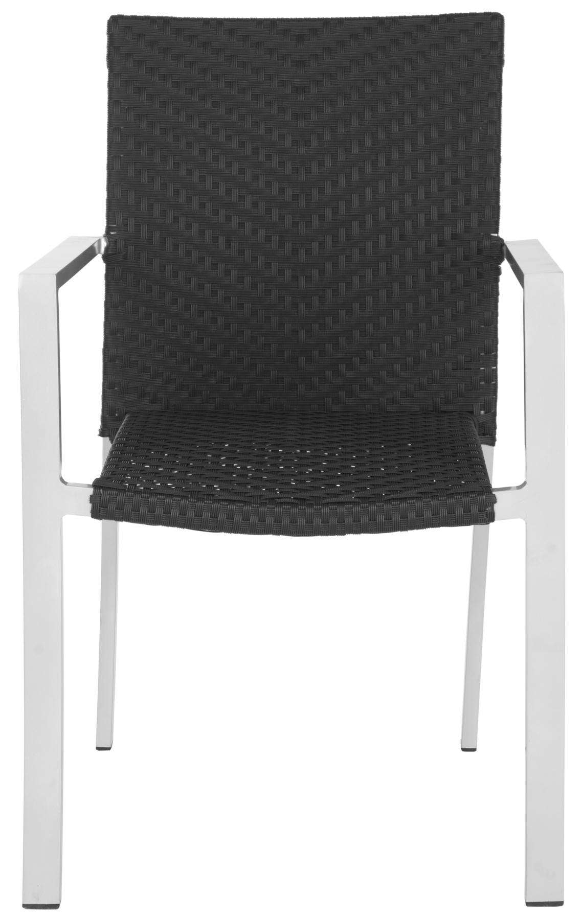  Safavieh Cordova Indoor-Outdoor Stacking Armchair Set Of 2 - Black 