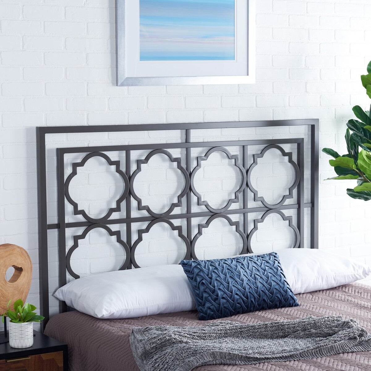  Safavieh Silva Headboard Full Size - Gunmetal 