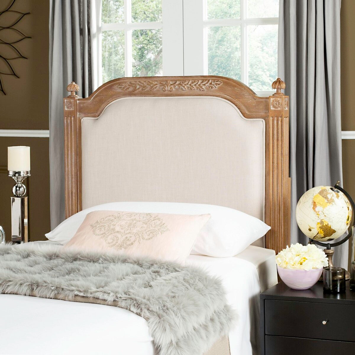  Safavieh Vintage Headboard Twin Size - Beige 