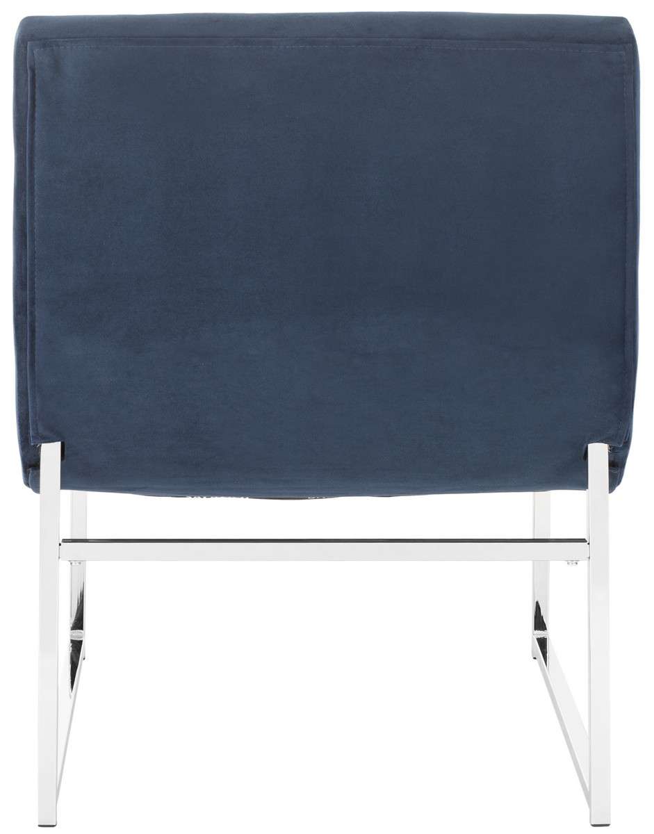  Safavieh Hadley Velvet Tufted Accent Chair - Navy Velvet 