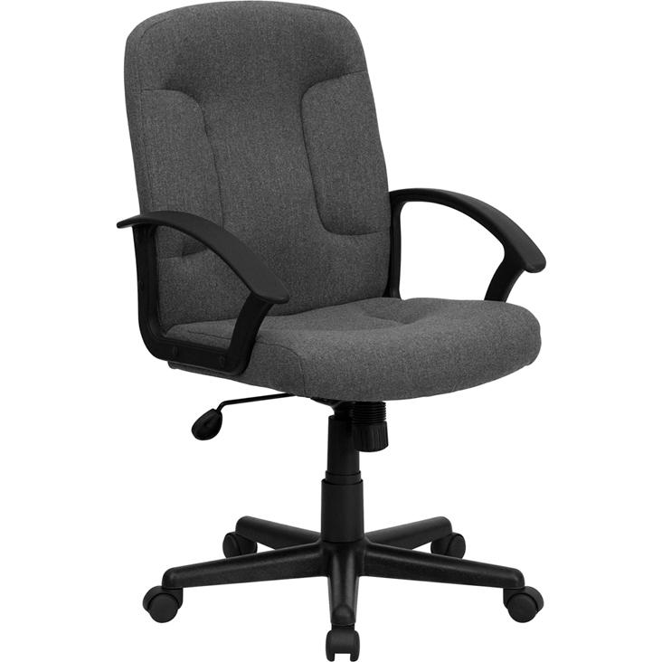  Mid-Back Gray Fabric Executive Swivel Office Chair With Nylon Arms By Flash Furniture 