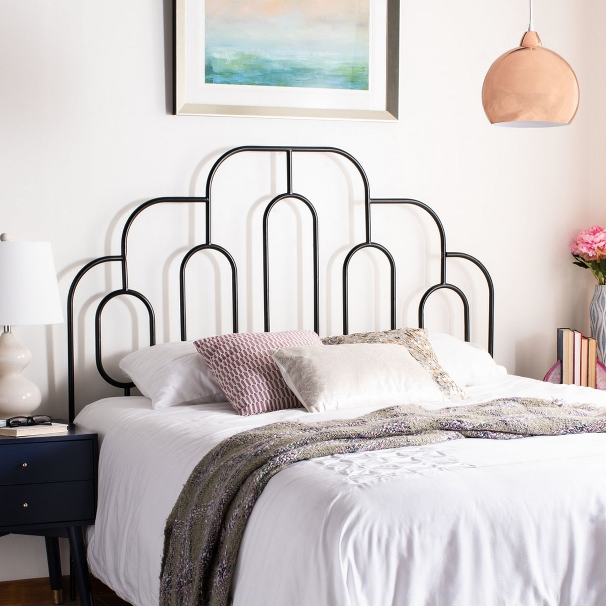  Safavieh Paloma Metal Retro Headboard Full Size - Black 