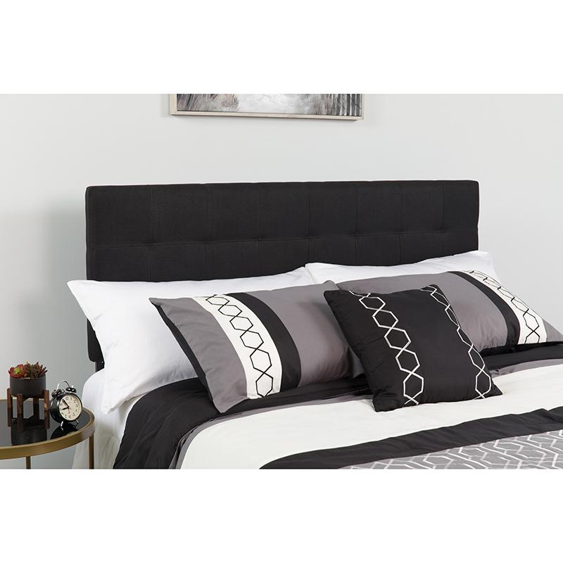  Bedford Tufted Upholstered King Size Headboard In Black Fabric By Flash Furniture 