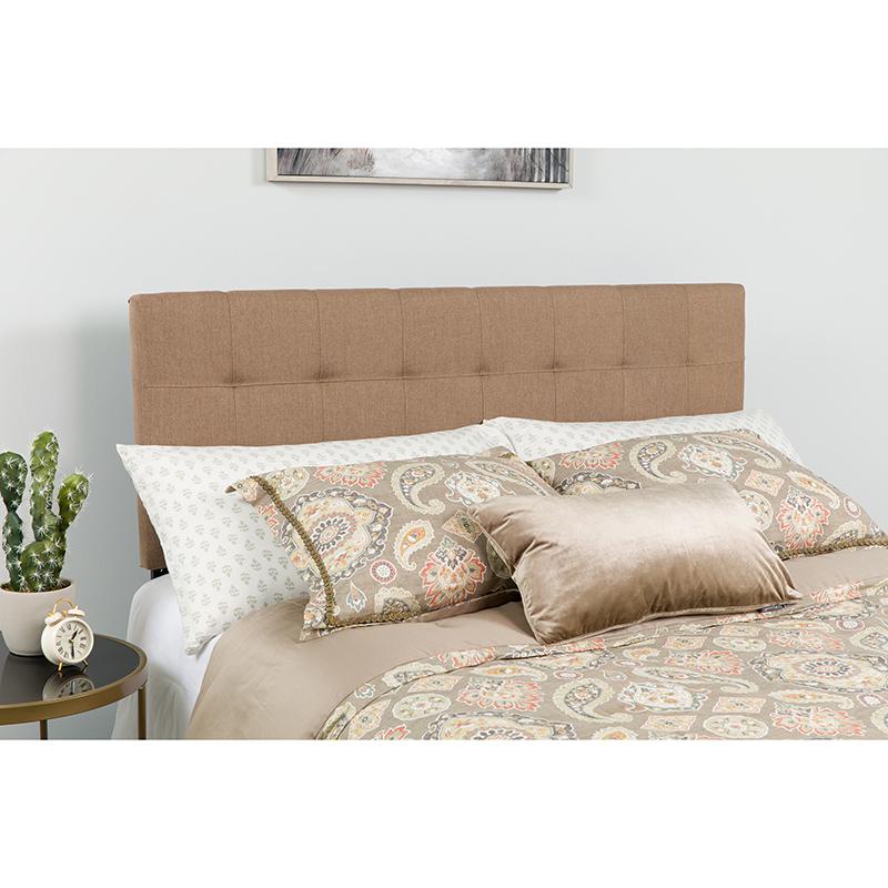  Bedford Tufted Upholstered King Size Headboard In Camel Fabric By Flash Furniture 