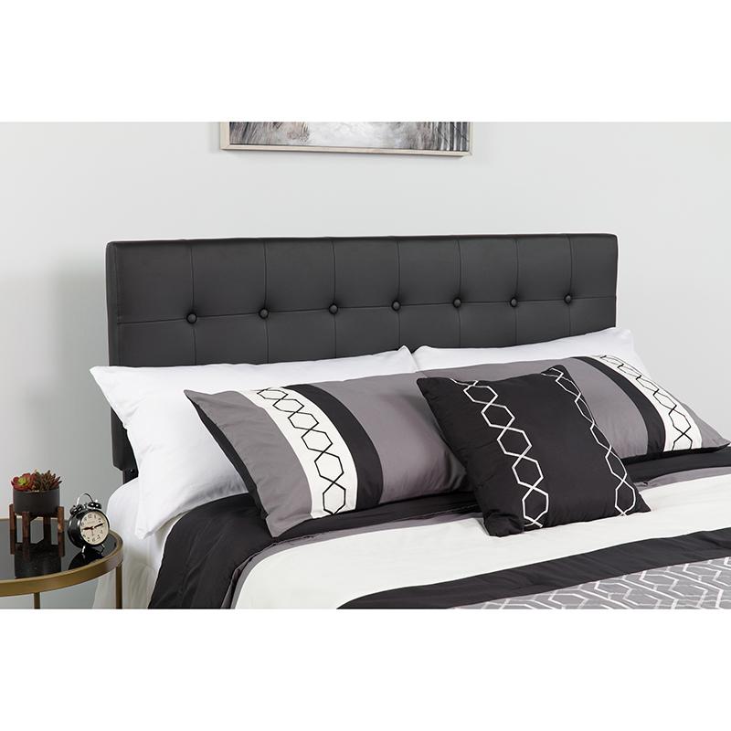  Lennox Tufted Upholstered Full Size Headboard In Black Vinyl By Flash Furniture 