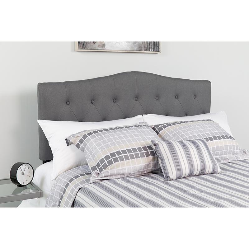  Cambridge Tufted Upholstered Full Size Headboard In Dark Gray Fabric By Flash Furniture 