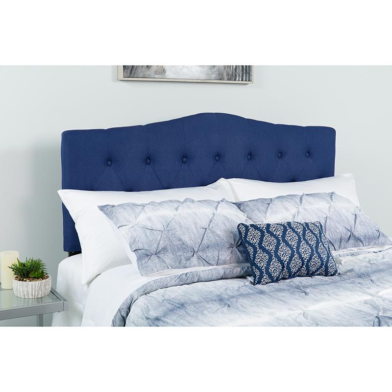  Cambridge Tufted Upholstered Full Size Headboard In Navy Fabric By Flash Furniture 