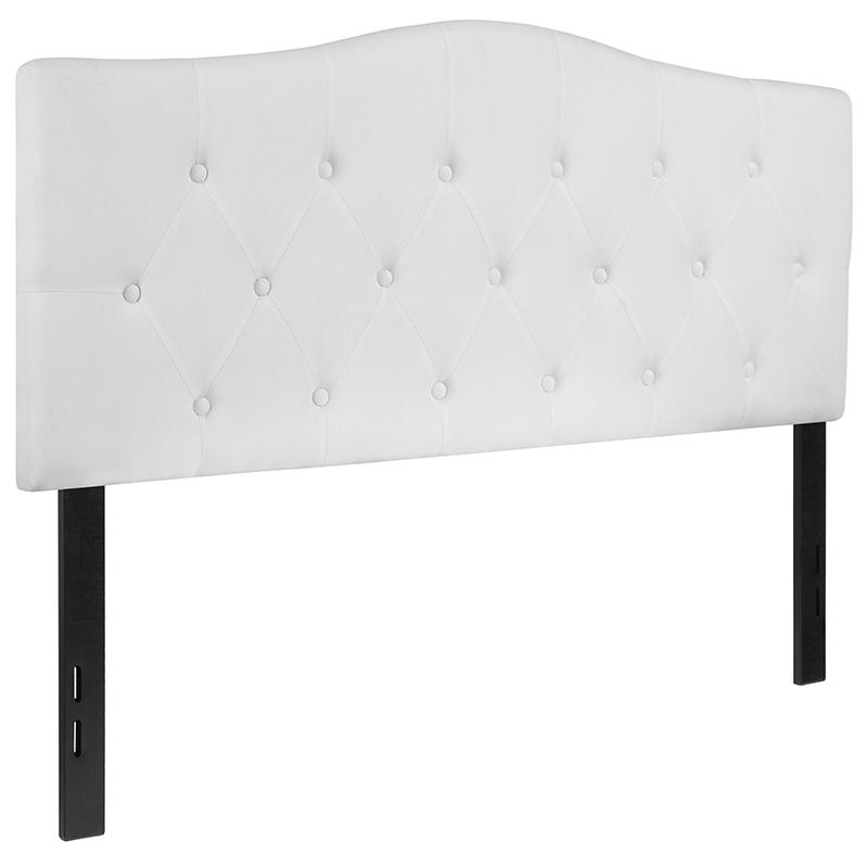  Cambridge Tufted Upholstered Full Size Headboard In White Fabric By Flash Furniture 