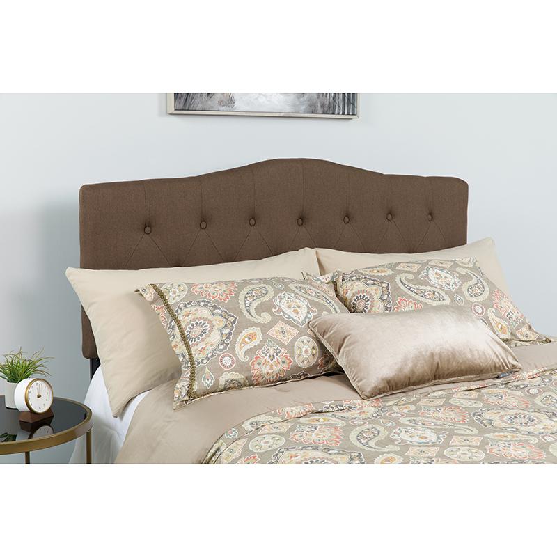  Cambridge Tufted Upholstered King Size Headboard In Dark Brown Fabric By Flash Furniture 