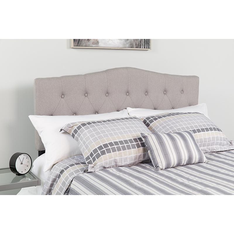  Cambridge Tufted Upholstered Twin Size Headboard In Light Gray Fabric By Flash Furniture 