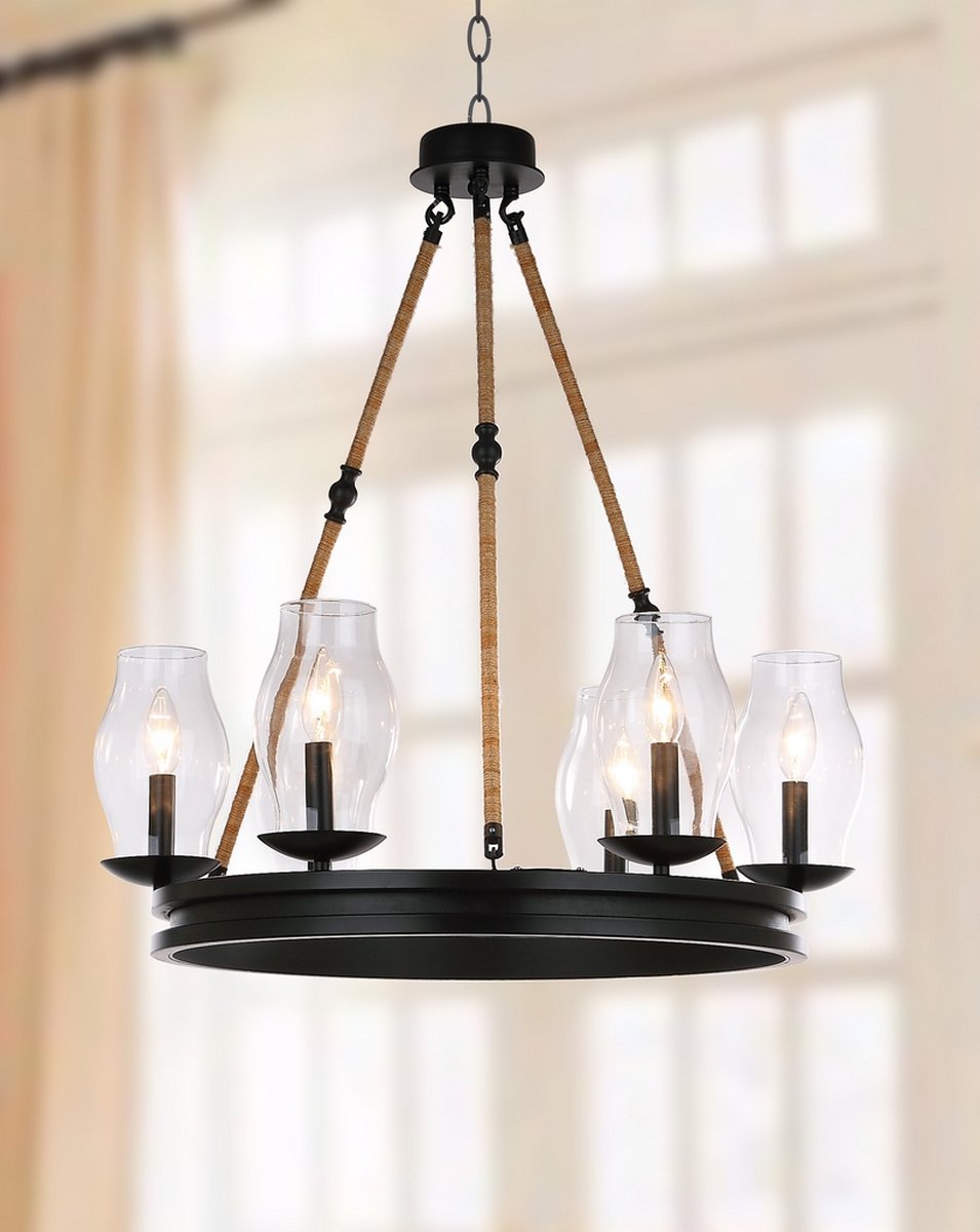  Safavieh Fritz 25-Inch Dia Adjustable Chandelier - Black 