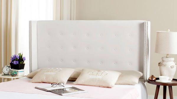  Safavieh Keegan Headboard Queen Size - White 