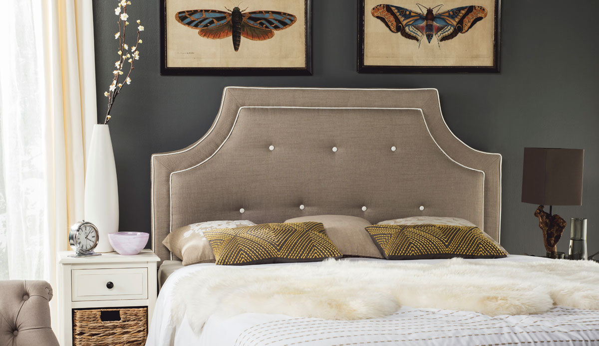  Safavieh Tallulah Headboard King Size - Oyster Grey 