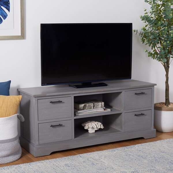  Safavieh Filbert 4 Drawer Media Stand - White Washed Gray 