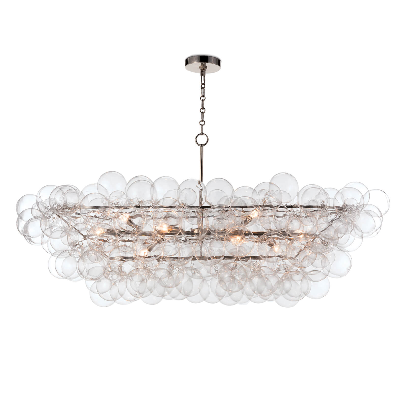  Bubbles Chandelier Linear Clear Polished Nickel By Regina Andrew 