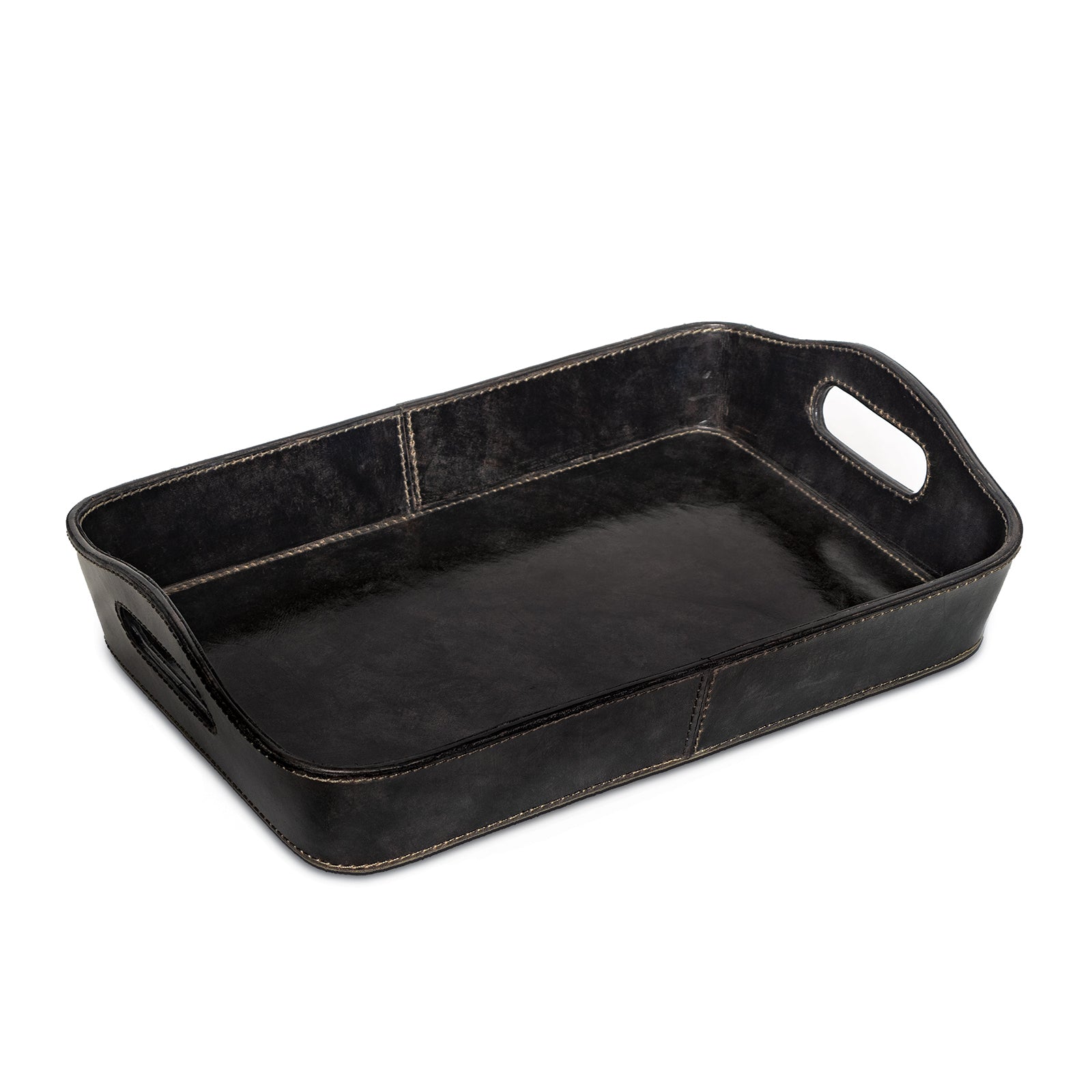  Derby Parlor Leather Tray Black By Regina Andrew 