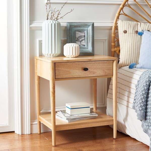  Safavieh Boden 1 Drawer Nightstand - Natural 