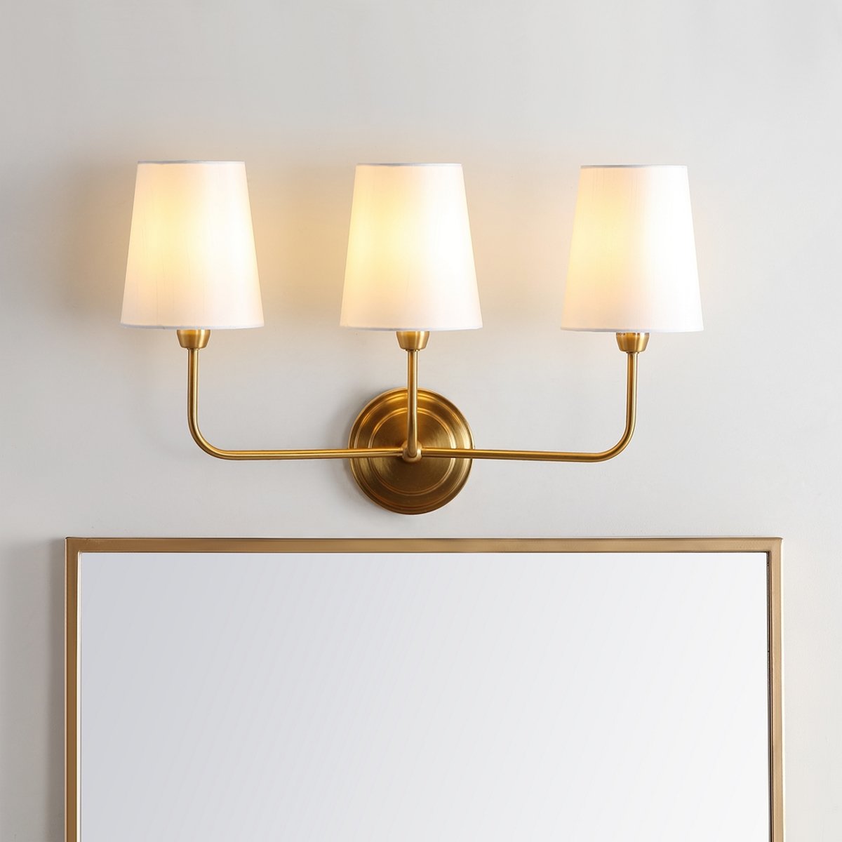  Safavieh Sawyer Three Light Wall Sconce - Brass Gold 