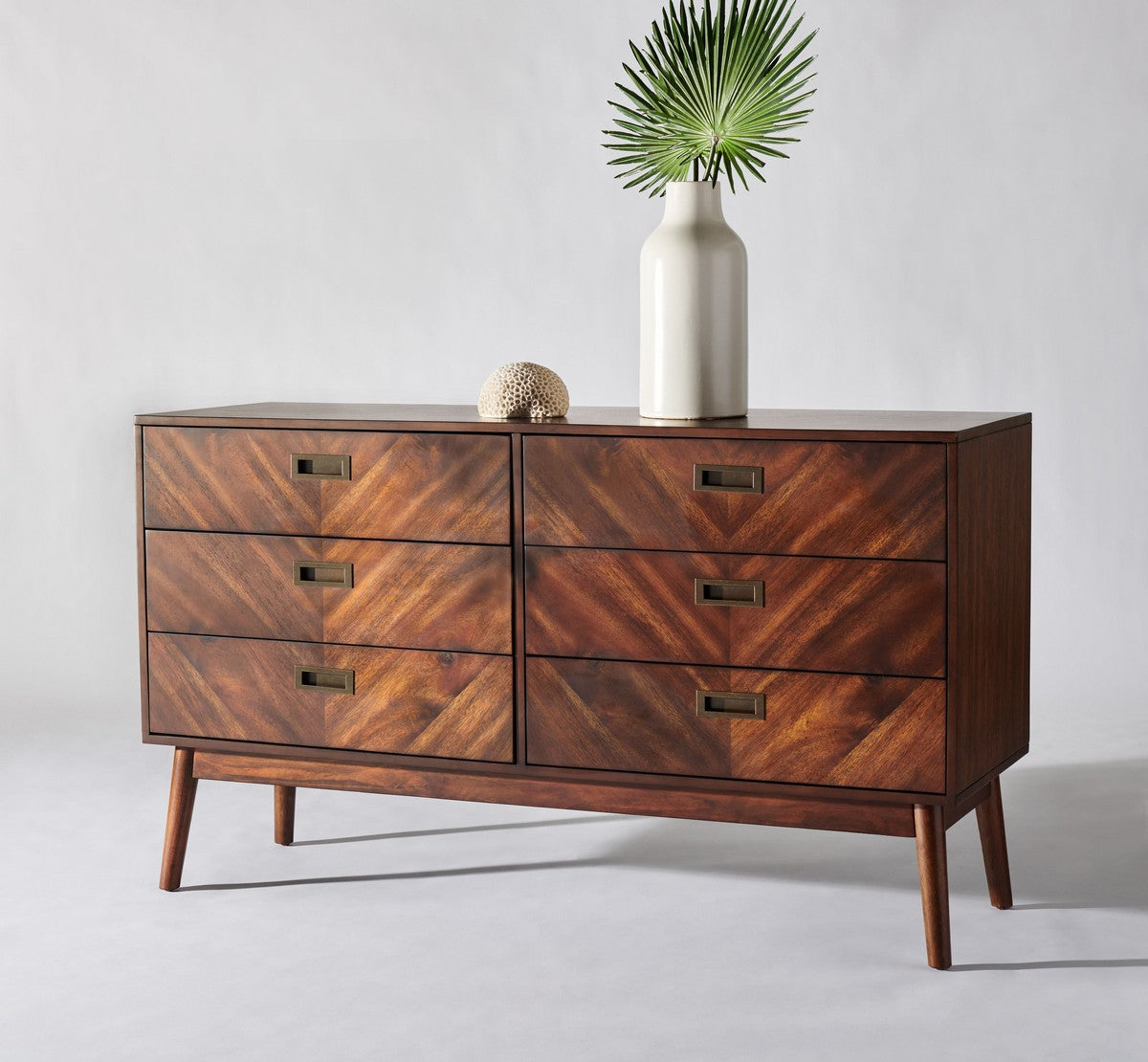  Safavieh Donald 6 Drawer Dresser - Dark Walnut 