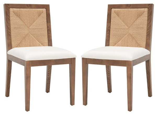  Safavieh Emilio Woven Dining Chair Set Of 2 - Walnut 