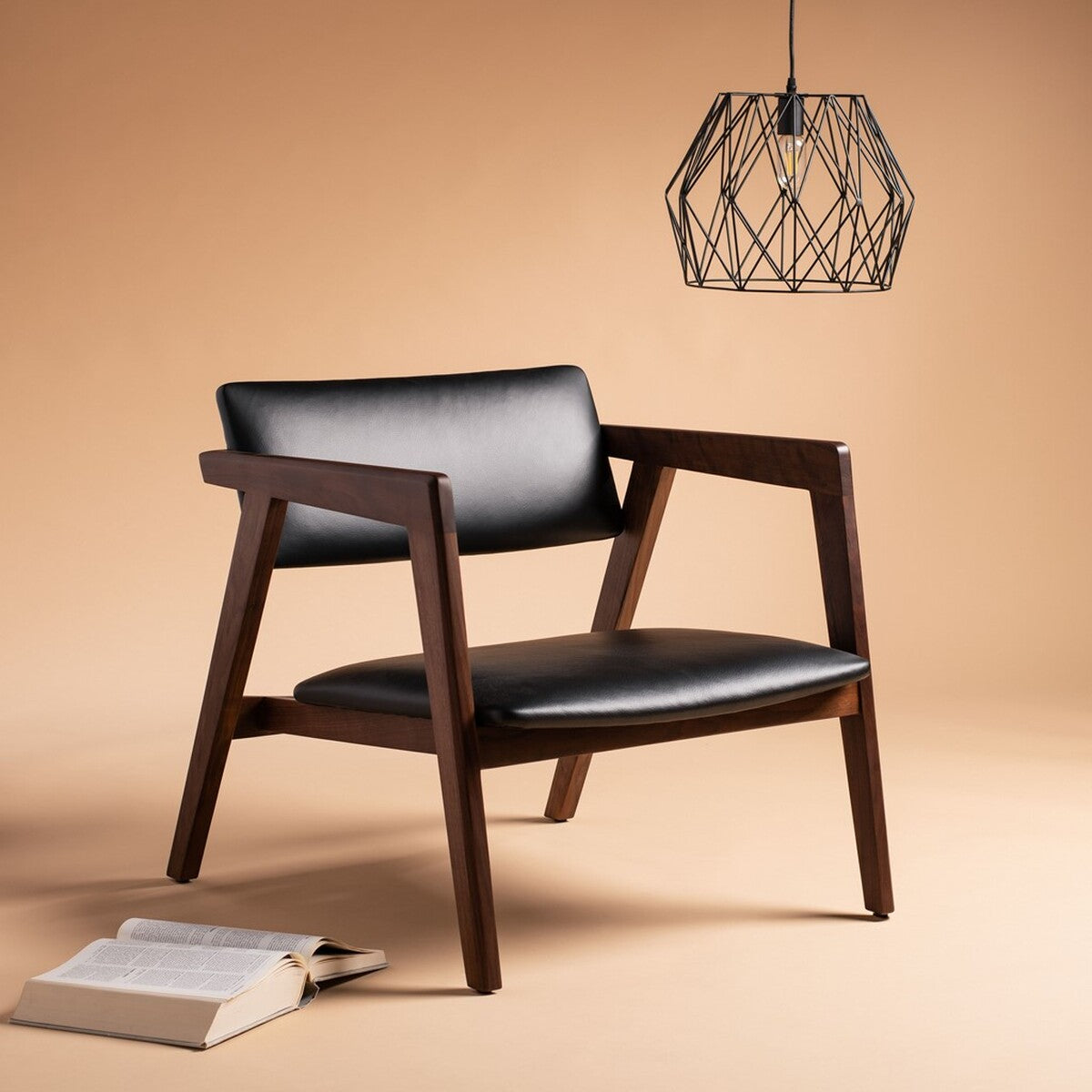  Safavieh Ìäclair Midcentury Leather Chair 