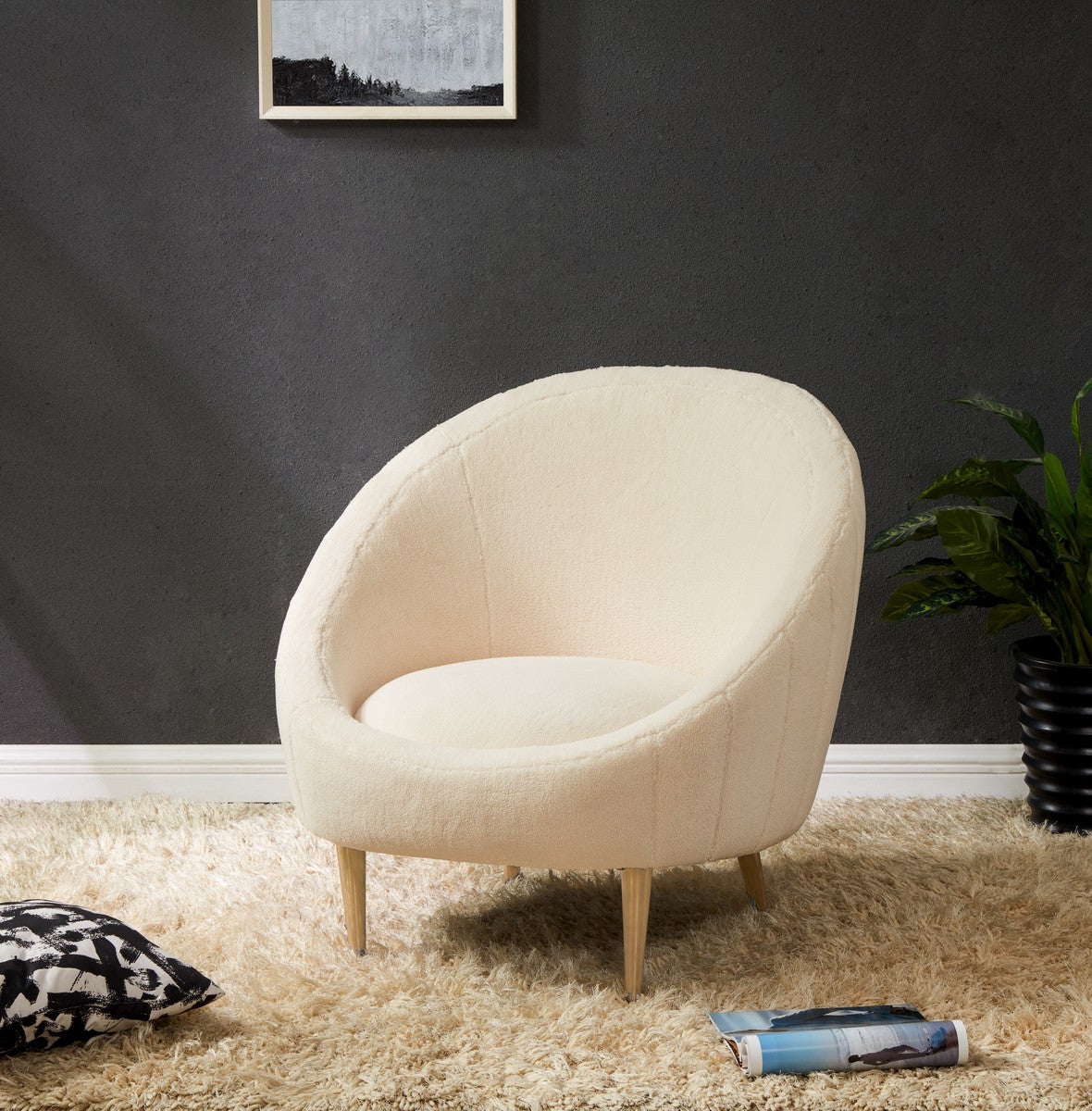  Safavieh Razia Channel Tufted Tub Chair 