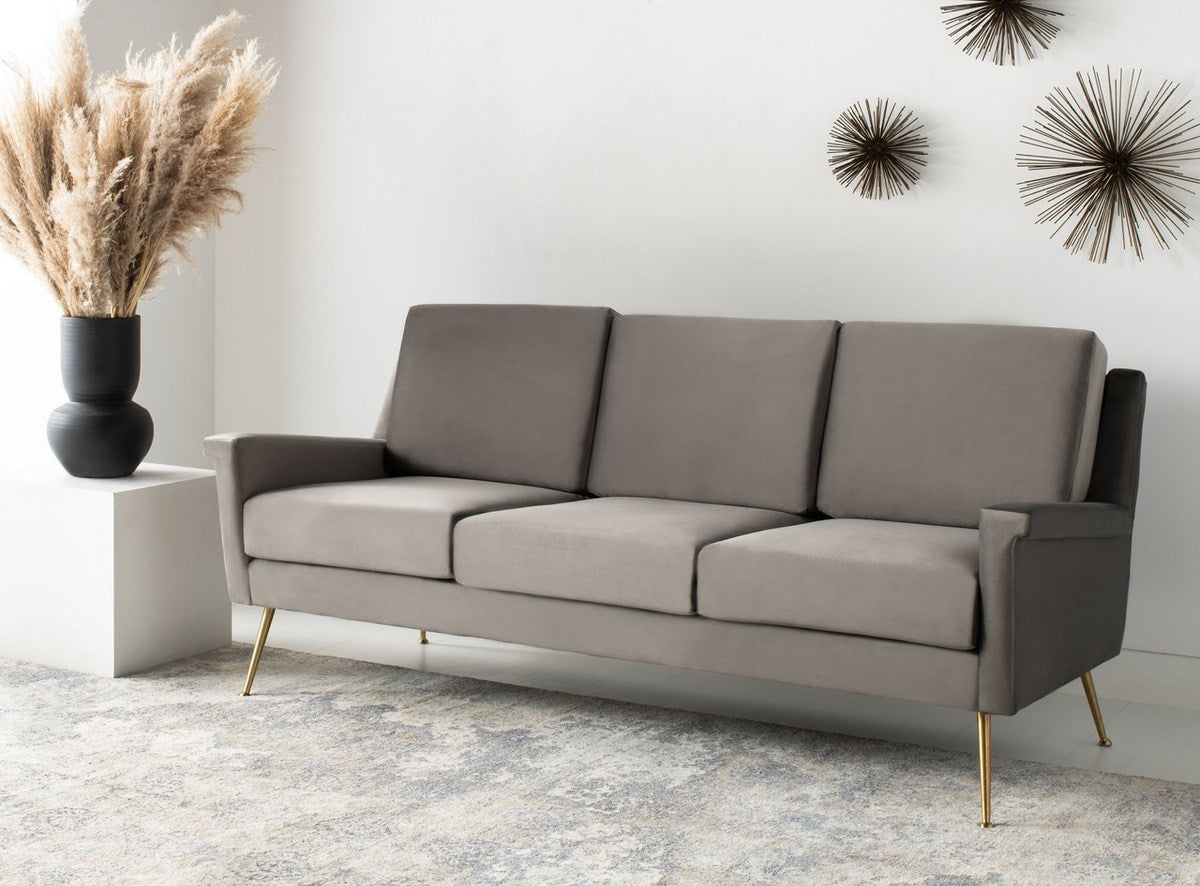  Safavieh Peridot Velvet Modern Sofa - Dark Gray 